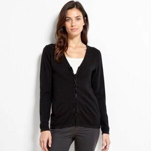 Pinque Textured Black Sweater with Lace Front Size XXL